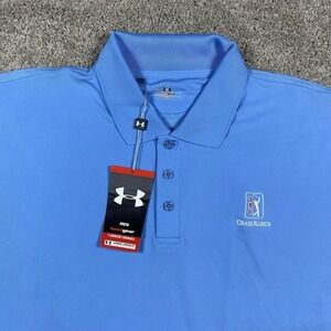 NEW Under‎ Armour Polo Shirt Men's XL Blue TPC Craig Ranch Golf Short Sleeve Top